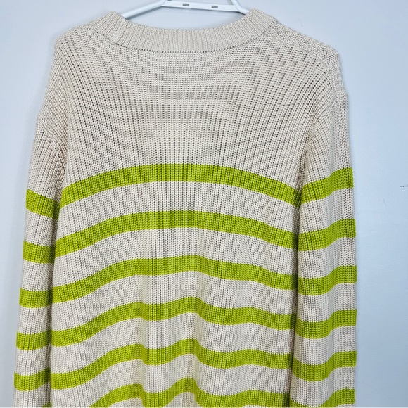 Kaffe KACILLA - Jumper - Cable Knot Oversized sand dollar green stripe/sand xl - Picture 13 of 14